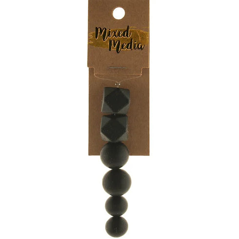 Hexagon and Round Silicone Beads (available in 7 colours)